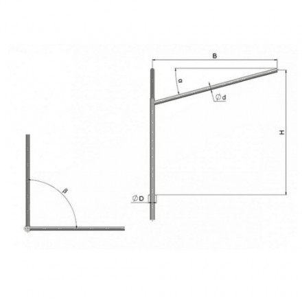 Кронштейн угловой двухрожковый на фланце 2К2(15°)-2,5-2,5-Ф2-ß-Тр.48 28 кг